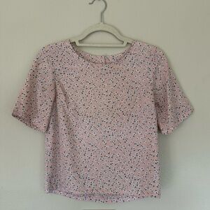 Elodie Pink Floral Short Sleeve Top